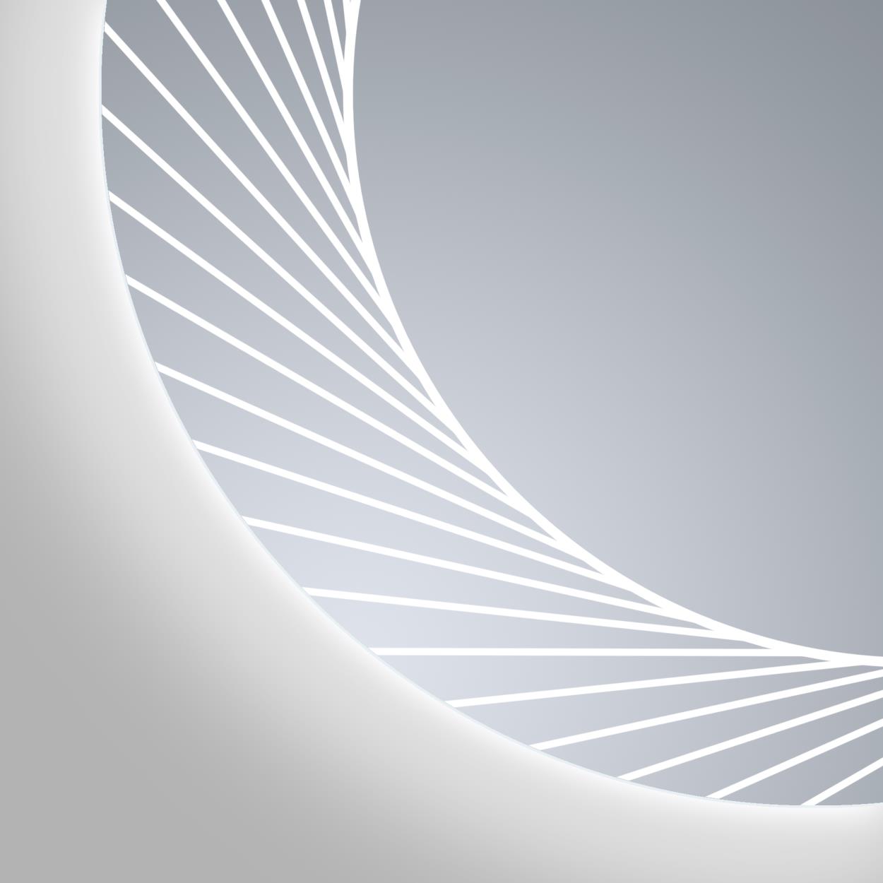 Close-up of Aquaperla decorative illuminated pattern and backlight