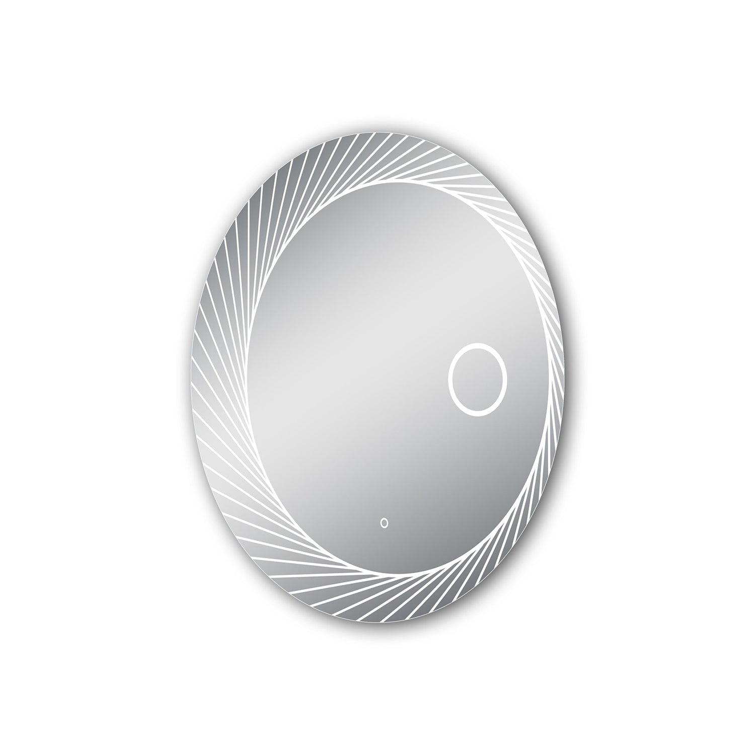 Aquaperla 800mm round decorative backlit LED bathroom mirror with magnifying mirror