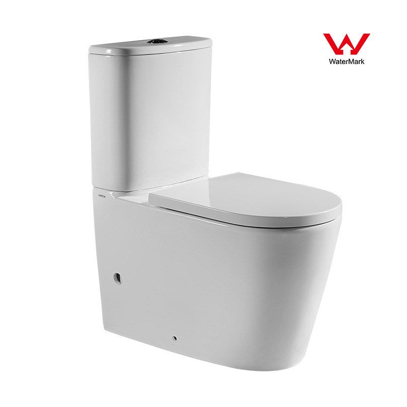 Upgrade your bathroom with the Arrow Sergio Two-piece Ceramic Toilet Suite. Features dual flush, soft close seat, and wash-down design. Buy now at Ezymall Australia!-Toilet Suite-Ezymall AU