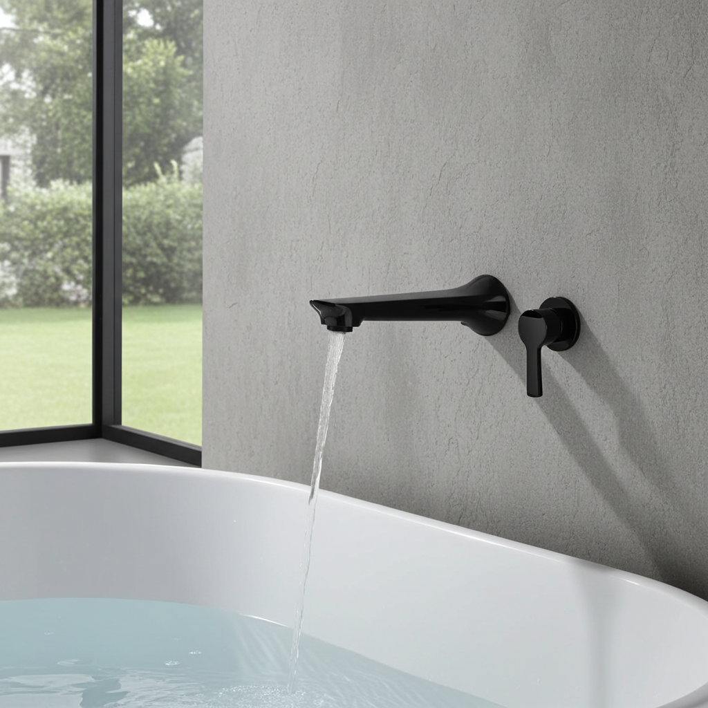 Complete your bathroom with our Solid Brass Spout in Black. Durable and stylish, this spout adds a modern touch to any basin or bath. Shop now for quality!-Spout-Ezymall AU