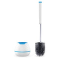 Load image into Gallery viewer, Keep your toilet clean with the BOOMJOY Toilet Brush and Holder. Features TPR rubber and a built-in tweezer. White/Blue design. Order now!-Cleaning Products-Set of One-Ezymall AU
