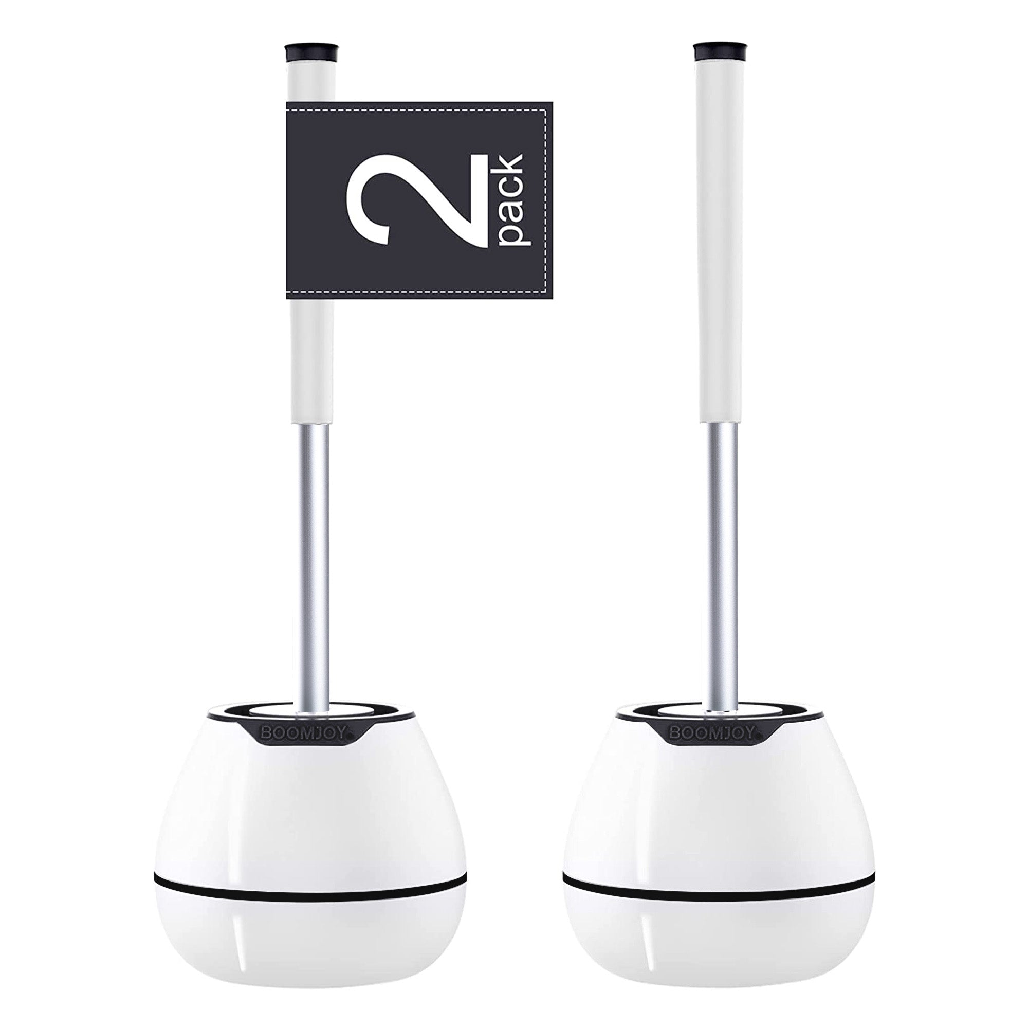The BOOMJOY Toilet Brush with TPR Rubber and Built-in Tweezer (White/Black) offers superior cleaning. Order now and enjoy fast shipping across Australia!-Cleaning Products-Set of Two-Ezymall AU