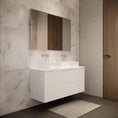 Load image into Gallery viewer, Upgrade your bathroom with the Bali 1200mm Wall Hung Vanity. Matt White finish, fluted design, spacious storage and premium top options.-Vanity-Cabinet Only-Ezymall AU
