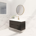 Load image into Gallery viewer, Upgrade your bathroom with the Bali 1200mm Wall Hung Vanity. Matt Black finish, fluted design, spacious storage and premium top options.-Vanity-Cabinet Only-Ezymall AU
