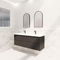 Load image into Gallery viewer, Upgrade your bathroom with the Bali 1500mm Double Bowl Vanity. Matt Black finish, fluted design and premium top options available.-Vanity-Cabinet Only-Ezymall AU

