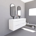 Load image into Gallery viewer, Upgrade your bathroom with the Bali 1500mm Double Bowl Wall Hung Vanity. Matt White finish, fluted design, spacious storage and premium top options.-Vanity-Cabinet Only-Ezymall AU

