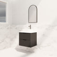 Load image into Gallery viewer, Upgrade your bathroom with the Bali 600mm Wall Hung Vanity. Matt Black finish, fluted design, soft-close drawers and premium top options.-Vanity-Cabinet Only-Ezymall AU
