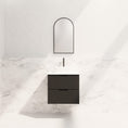 Load image into Gallery viewer, Upgrade your bathroom with the Bali 600mm Wall Hung Vanity. Matt Black finish, fluted design, soft-close drawers and premium top options.-Vanity-Cabinet Only-Ezymall AU

