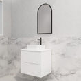 Load image into Gallery viewer, Upgrade your bathroom with the Bali 600mm Wall Hung Vanity. Matt White finish, fluted design, soft-close drawers and premium top options.-Vanity-Cabinet Only-Ezymall AU
