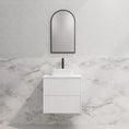 Load image into Gallery viewer, Upgrade your bathroom with the Bali 600mm Wall Hung Vanity. Matt White finish, fluted design, soft-close drawers and premium top options.-Vanity-Cabinet Only-Ezymall AU

