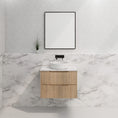 Load image into Gallery viewer, Upgrade your bathroom with the Bali 750mm Wall Hung Vanity. American Oak finish, fluted design, soft-close drawers and premium top options.-Vanity-Cabinet Only-Ezymall AU
