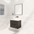 Load image into Gallery viewer, Upgrade your bathroom with the Bali 750mm Wall Hung Vanity. Matt Black finish, fluted design, soft-close drawers and premium top options.-Vanity-Cabinet Only-Ezymall AU
