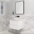 Load image into Gallery viewer, Upgrade your bathroom with the Bali 750mm Wall Hung Vanity. Matt White finish, fluted design, soft-close drawers and premium top options.-Vanity-Cabinet Only-Ezymall AU
