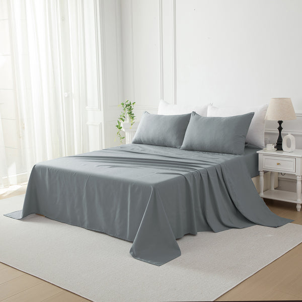 Enjoy silky softness and easy care with our Brushed 75D Premium Microfibre Flat Sheet, smooth, durable, and perfect for year-round comfort.-Bedding-Single-Ezymall AU