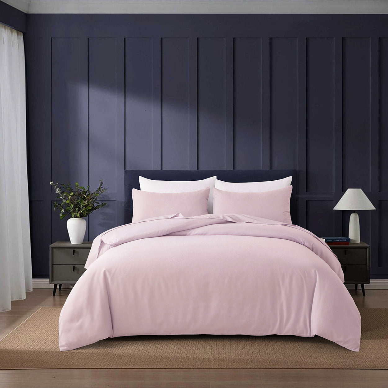 Soft brushed 75D microfibre quilt cover set with a velvety finish. Wrinkle-resistant, durable, and elegant. Includes 1 quilt cover and 2 pillowcases.-Bedding-Single-Ezymall AU