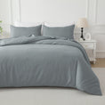 Load image into Gallery viewer, Soft brushed 75D microfibre quilt cover set with a velvety finish. Wrinkle-resistant, durable, and elegant. Includes 1 quilt cover and 2 pillowcases.-Bedding-Single-Ezymall AU

