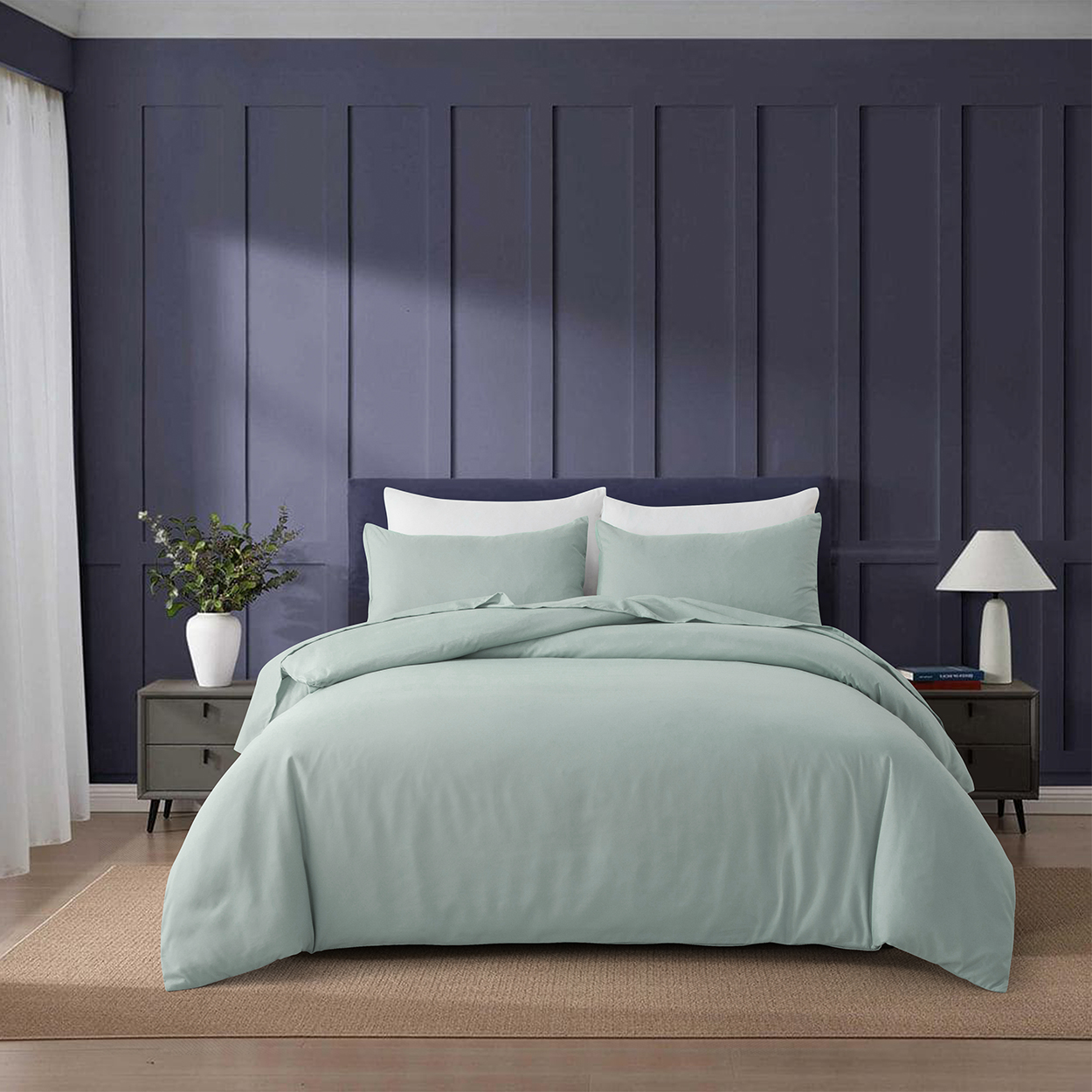 Soft brushed 75D microfibre quilt cover set with a velvety finish. Wrinkle-resistant, durable, and elegant. Includes 1 quilt cover and 2 pillowcases.-Bedding-Single-Ezymall AU