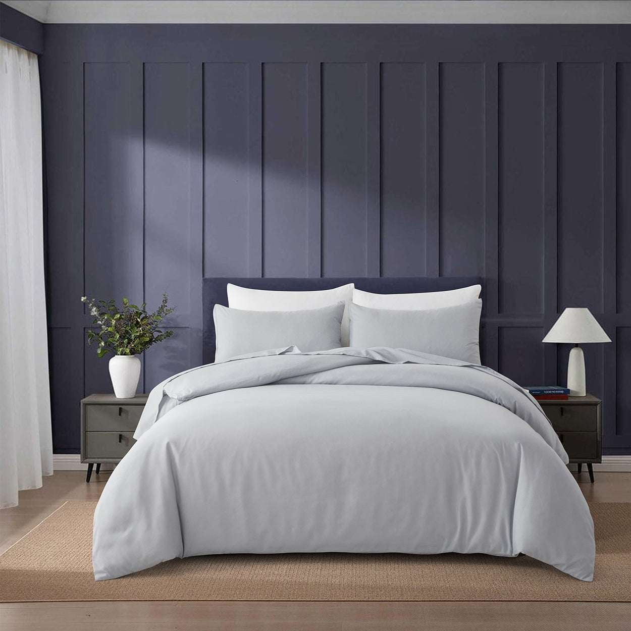Soft brushed 75D microfibre quilt cover set with a velvety finish. Wrinkle-resistant, durable, and elegant. Includes 1 quilt cover and 2 pillowcases.-Bedding-Single-Ezymall AU