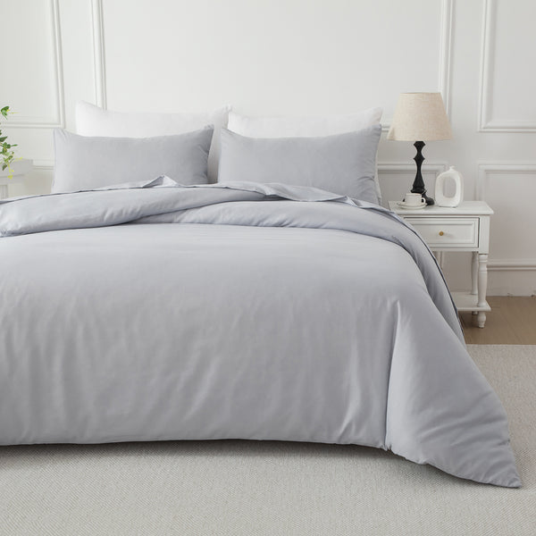 Soft brushed 75D microfibre quilt cover set with a velvety finish. Wrinkle-resistant, durable, and elegant. Includes 1 quilt cover and 2 pillowcases.-Bedding-Single-Ezymall AU