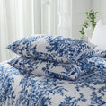 Load image into Gallery viewer, Blue and white floral brushed microfibre quilt cover set. Soft, elegant, and easy-care. Includes 1 quilt cover and 2 pillowcases for year-round comfort.-Bedding-Single-Ezymall AU
