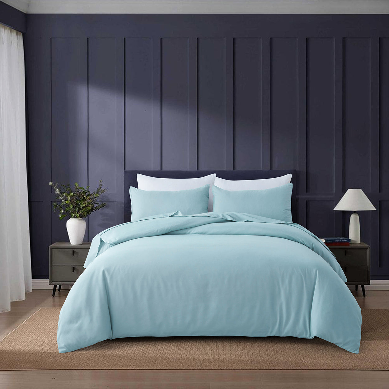 Soft brushed 75D microfibre quilt cover set with a velvety finish. Wrinkle-resistant, durable, and elegant. Includes 1 quilt cover and 2 pillowcases.-Bedding-Single-Ezymall AU