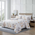Load image into Gallery viewer, Soft brushed microfibre quilt cover set with yellow and grey wildflowers. Cozy, elegant, and easy-care. Includes 1 quilt cover and 2 pillowcases.-Bedding-Single-Ezymall AU
