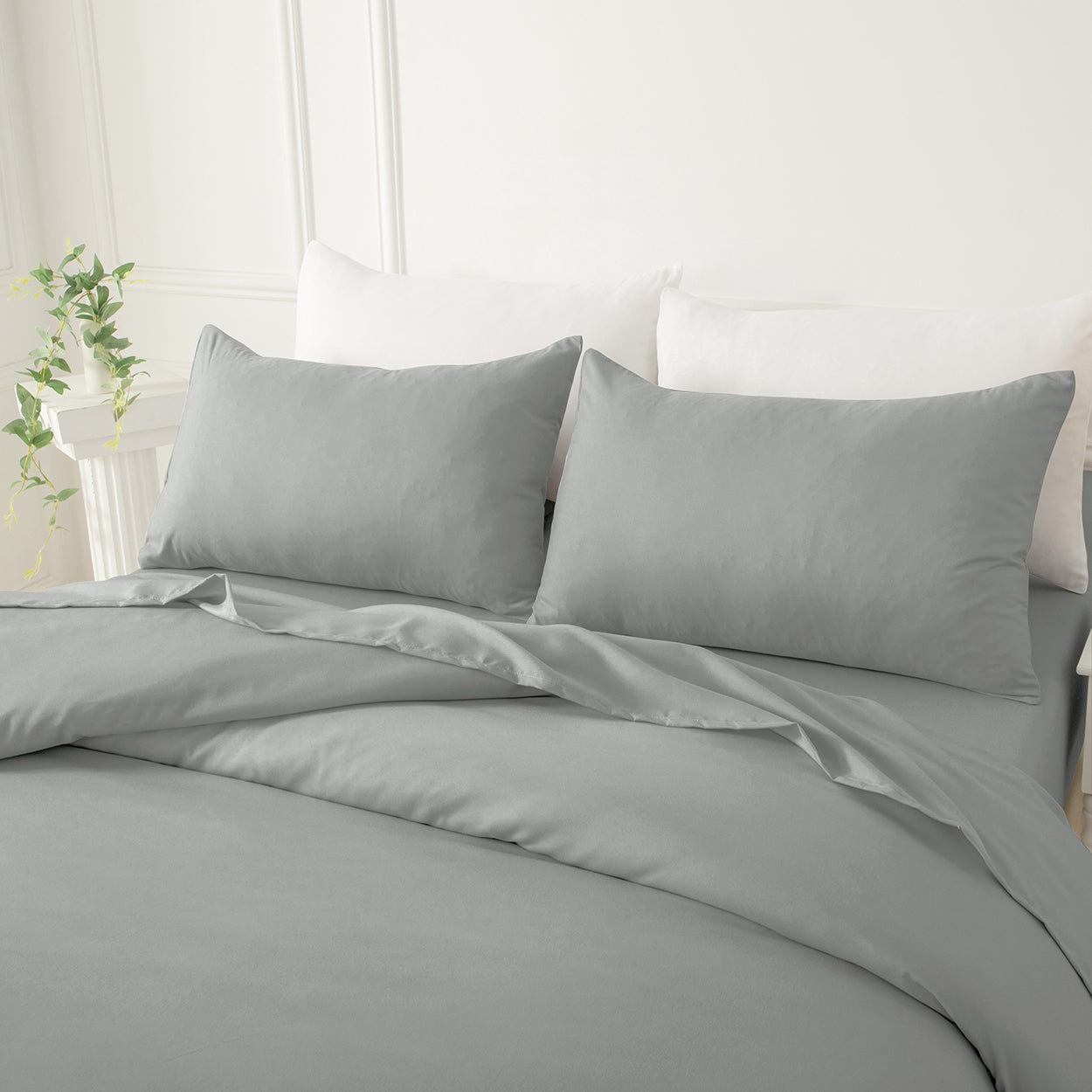 Experience lasting comfort with our Premium Cotton Pillowcase Set, soft, breathable, and beautifully woven for strength and timeless style.-Bedding-Ezymall AU