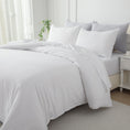Load image into Gallery viewer, Upgrade your sleep with our premium cotton twill bed sheet set. Includes quilt cover & pillowcases in timeless colours and all sizes from Single to Super King.-Bedding-Single-Ezymall AU
