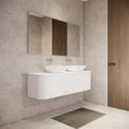 Load image into Gallery viewer, 1500mm matte white fluted wall hung double bowl vanity with soft curved corners. Modern design with optional stone tops, perfect for contemporary bathrooms.-Vanity-Cabinet Only-Ezymall AU
