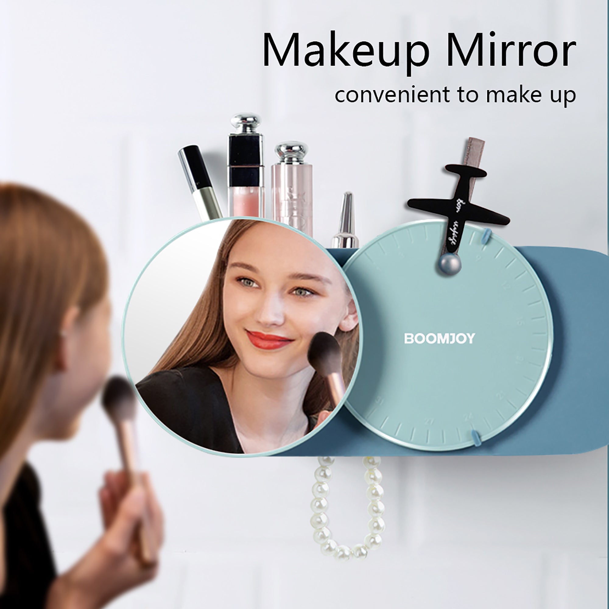 Get the BOOMJOY Drill-Less Wall Mount Hair Dryer Holder with Mirror! Easy to install, no drilling required. Keep your hair dryer and accessories organized. Buy now!-Organiser-Ezymall AU