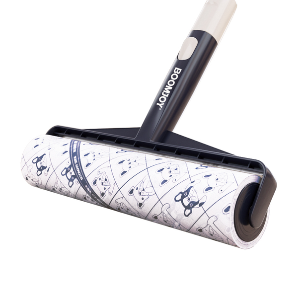 Remove lint and pet hair easily with the BOOMJOY Long Handle Lint Roller. 24cm wide with refill rolls. Keep your fabrics clean. Available at Ezymall Australia!-Cleaning Products-Lint Roller+Dust Cover+3 Rolls-Ezymall AU