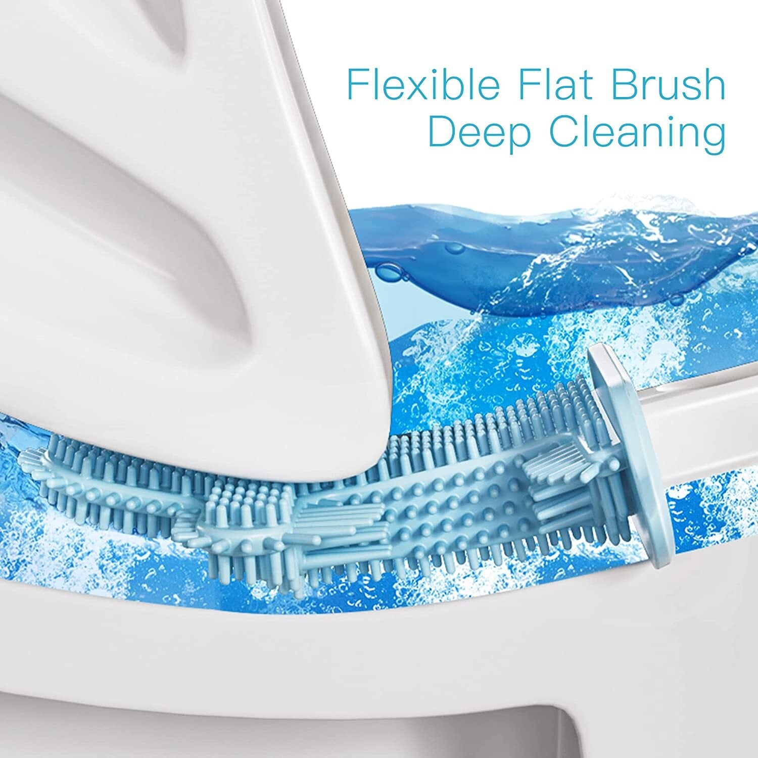 The BOOMJOY Silicone Toilet Brush features a Wall-Mounted Holder and Under-Rim Cleaning Head. Keep your toilet clean and hygienic. Available at Ezymall!-Cleaning Products-Ezymall AU