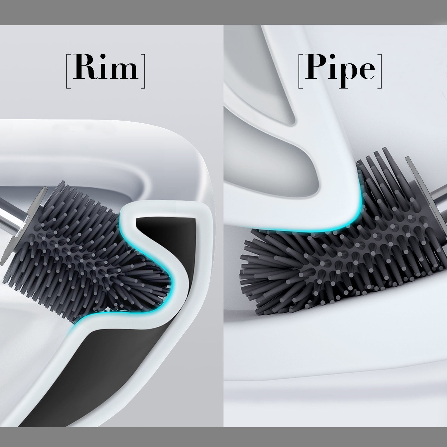 Keep your toilet clean with the BOOMJOY Toilet Brush and Holder. Features TPR rubber for effective cleaning and a built-in tweezer for added convenience. Grey/Black design.-Cleaning Products-Set of Two-Ezymall AU