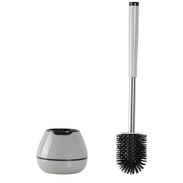 Keep your toilet clean with the BOOMJOY Toilet Brush and Holder. Features TPR rubber for effective cleaning and a built-in tweezer for added convenience. Grey/Black design.-Cleaning Products-Set of Two-Ezymall AU
