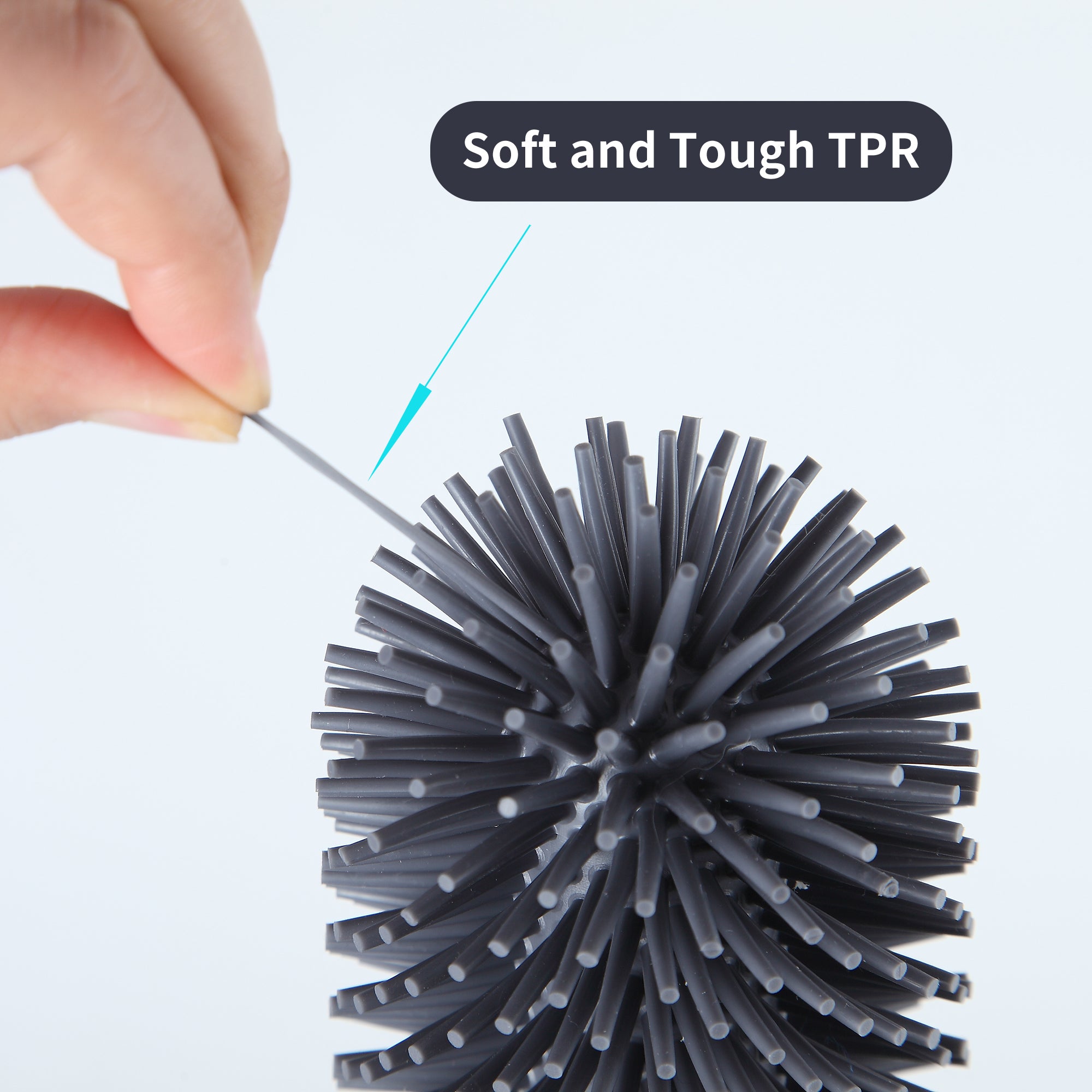 Keep your toilet clean with the BOOMJOY Toilet Brush and Holder. Features TPR rubber and a built-in tweezer. White/Blue design. Order now!-Cleaning Products-Set of One-Ezymall AU