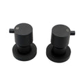 Load image into Gallery viewer, Enhance your bathroom with our sleek Black Brass Circle Wall Taps. This pair of stylish taps offers durability and a modern aesthetic. Upgrade your space today!-Wall Mixer-Ezymall AU
