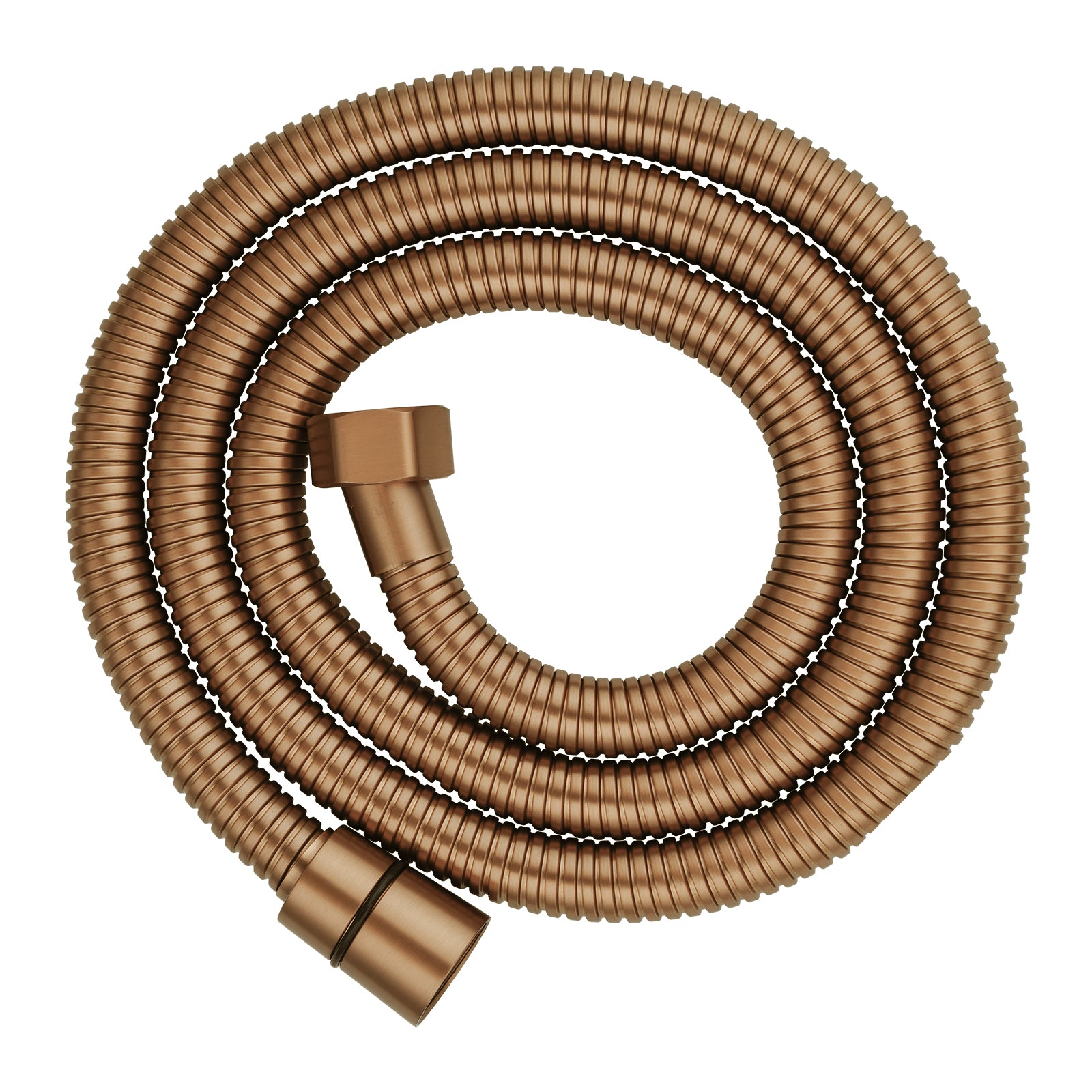 Brass round toilet bidet spray in brushed copper – product view 3