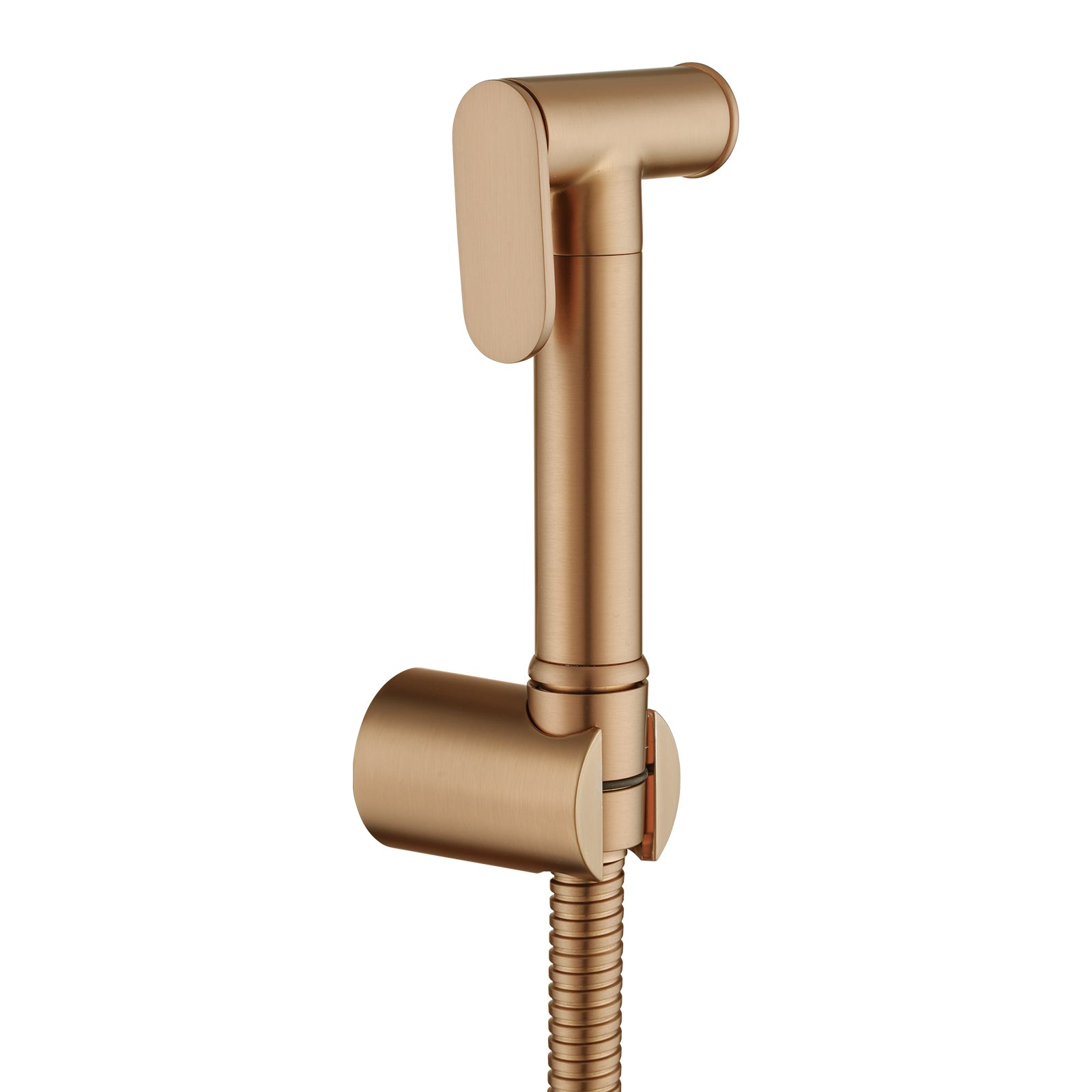 Brass round toilet bidet spray in brushed copper – product view 5