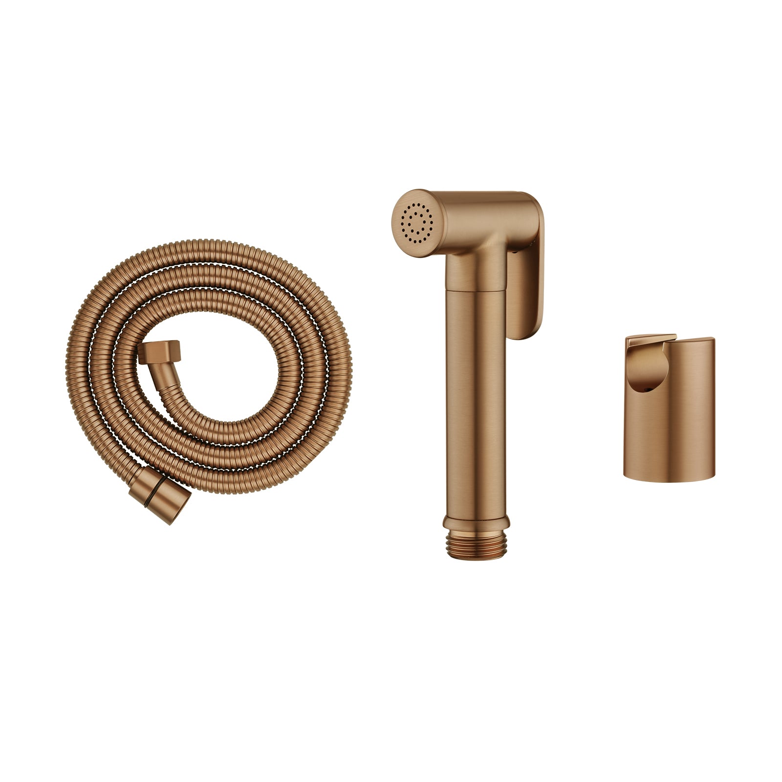 Brass round toilet bidet spray in brushed copper – product view 6
