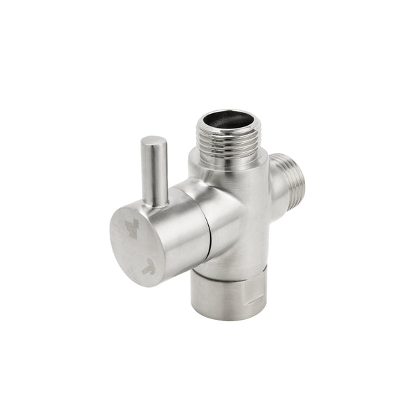 Install a bidet easily with our Brass Round Toilet Bidet Spray Diverter in Brushed Nickel Silver. Durable brass construction ensures long-lasting performance.-Bidet-Ezymall AU