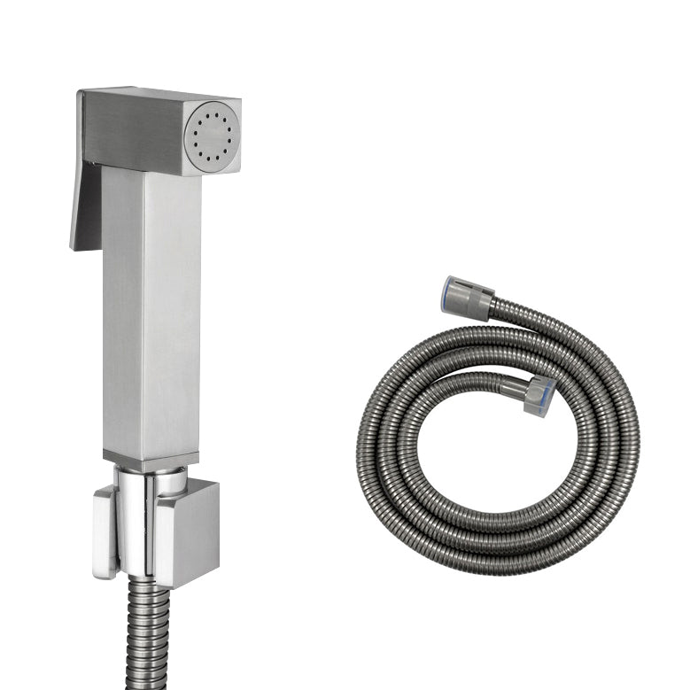 Get the Brass Square Toilet Bidet Spray in Brushed Nickel Silver. This stylish and durable bidet spray is a must-have for any modern bathroom. Shop now at Ezymall with fast shipping Australia wide.-Bidet-Ezymall AU