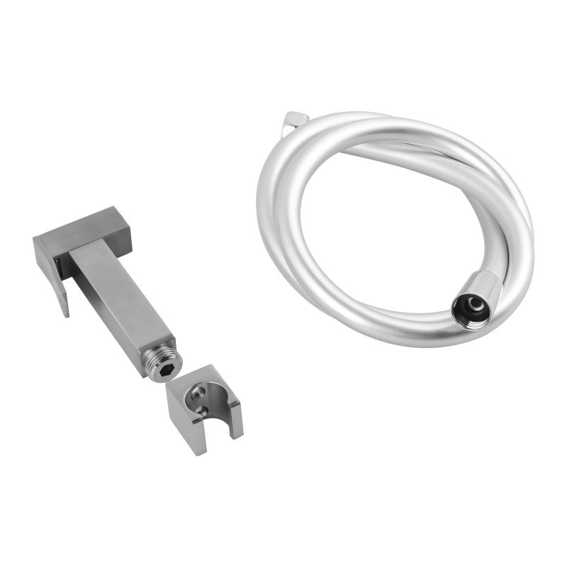 Enhance your bathroom hygiene with this Brass Square Toilet Bidet Spray. Featuring a sleek Chrome Silver finish, this bidet spray is both stylish and functional. Easy to install and use!-Bidet-Ezymall AU