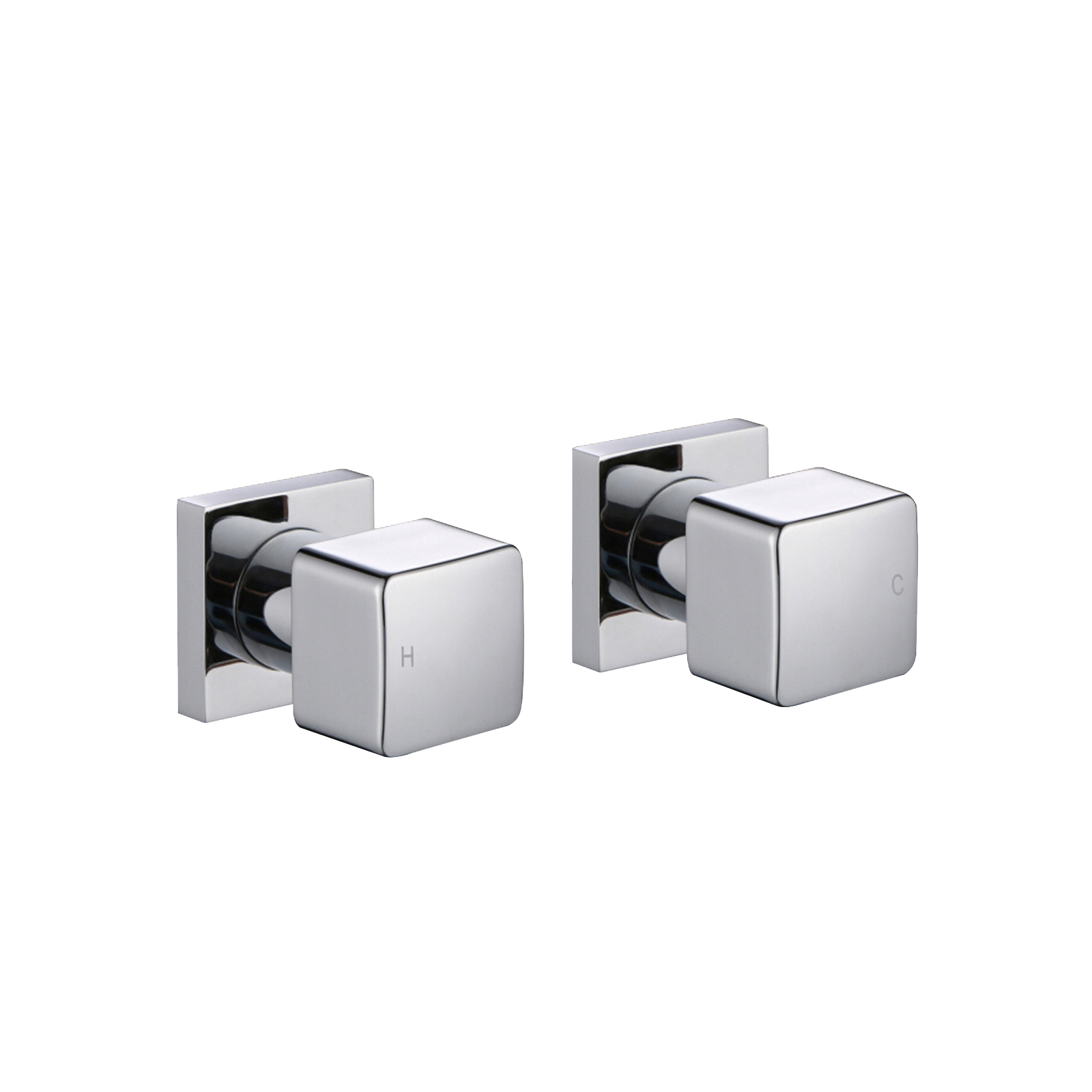 Upgrade your bathroom with this chrome silver square wall taps. Made from solid brass, this pair of taps offers durability and style. Ships fast across Australia.-Wall Mixer-Ezymall AU