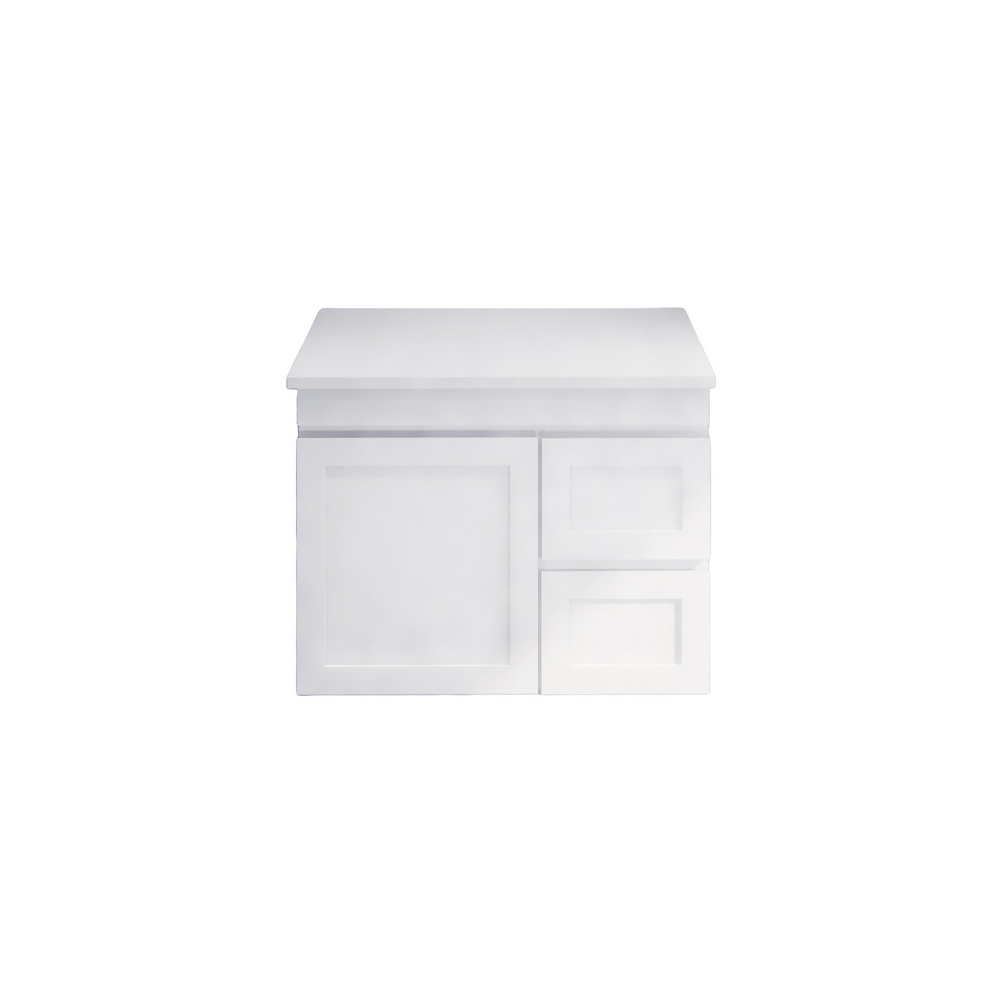 Upgrade your bathroom with the Miami 735mm Wall Hung Vanity. Fluted design, flexible storage and premium top options available.-Vanity-Right Hand Drawers-Pure White Stone Top-Ezymall AU