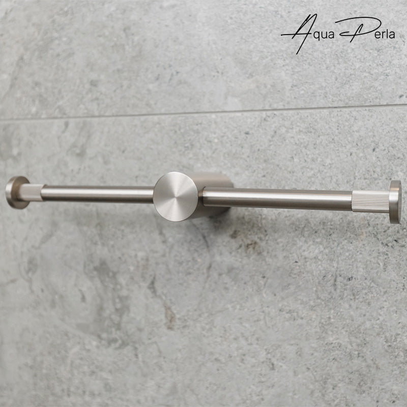 Keep your bathroom organized with the CADDENCE double toilet paper holder in gunmetal grey stainless steel. This stylish and durable holder provides convenient access to toilet paper.-Toilet Paper Holder-Ezymall AU
