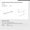 Load image into Gallery viewer, Organize your bathroom with the CADDENCE double towel rail in brushed nickel silver brass, 600mm. This durable and stylish rail provides ample space for your towels, enhancing your bathroom decor.-Towel Rail-Ezymall AU
