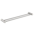 Load image into Gallery viewer, Organize your bathroom with the CADDENCE double towel rail in brushed nickel silver brass, 600mm. This durable and stylish rail provides ample space for your towels, enhancing your bathroom decor.-Towel Rail-Ezymall AU
