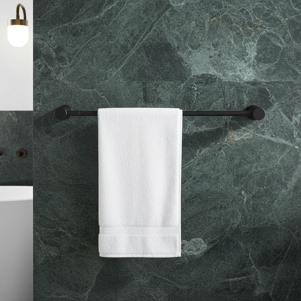 The CADDENCE double towel rail in gunmetal grey brass, 600mm, adds a modern touch to your bathroom. This durable and stylish rail provides ample space for your towels, keeping them organized.-Towel Rail-Ezymall AU