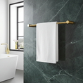 Load image into Gallery viewer, Add a touch of elegance to your bathroom with the CADDENCE double towel rail in brushed brass gold brass, 800mm. This durable and stylish rail provides ample space for your towels.-Towel Rail-Ezymall AU
