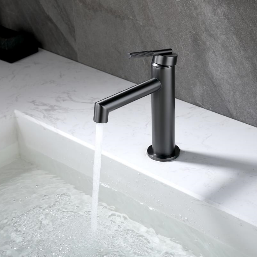 Buy CADDENCE Short Basin Mixer in Solid Brass with Gunmetal Grey finish. Modern design and durable construction. Upgrade your basin today!-Basin Mixer-Ezymall AU